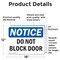 Signmission Do Not Block Door, 18 in W x Rectangle, Vinyl Decal OS-2PACK-NS-D-1218-L-15414 - alternate 4